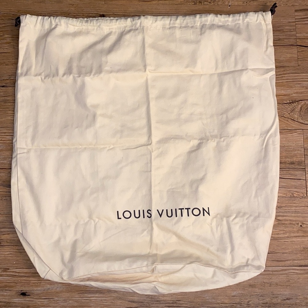 Oversized Louis Vuitton dust bag